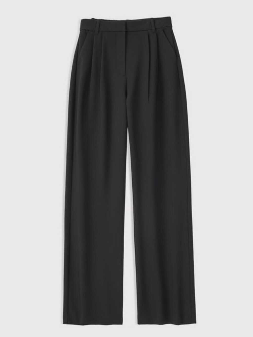 Abercrombie & Fitch Curve Love A&F Sloane Tailored Wide Leg Pant Black Size 6/28